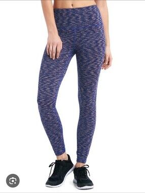 GAP Space-Dyed Navy and Pink High-Waist Leggings